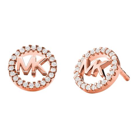 michael kors stud earrings rose gold|mk studs.